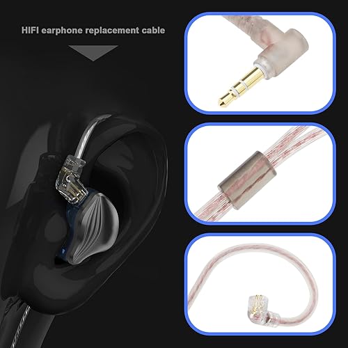 Vista 15 de The Lord of the Tools B Pin - Cable de repuesto para auriculares de 0.138 in con micrófono compatible con cable de auriculares estéreo KZ