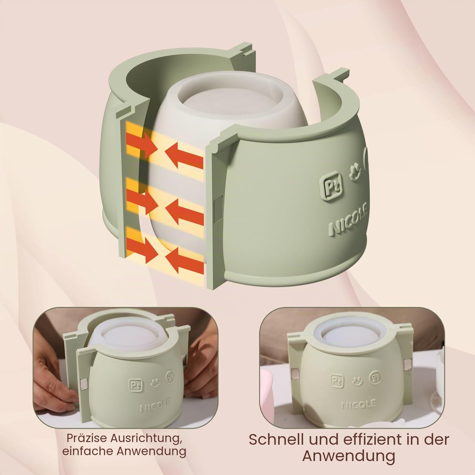 BOOWAN NICOLE Rose Beton Kerzengefäße Kerzendosen Silikonform mit Kerzen Nachfüllform,Jesmonit Kerzenständer Gips Gießformen fur Handgefertigte Heimdekoration (SH1068+LZ0691)