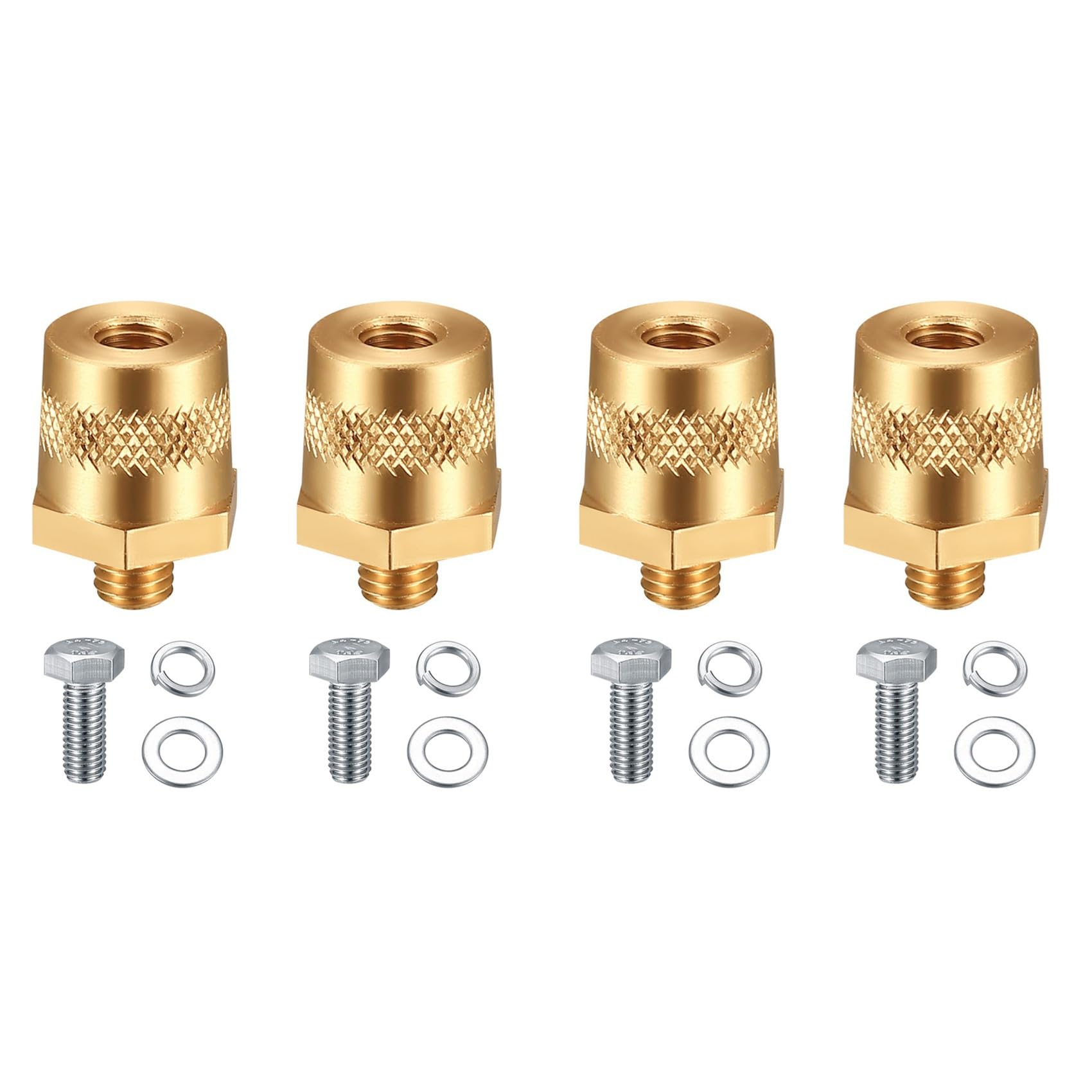Jnchdghwa Men's Gold 4X Battery Terminal Connectors,Battery Post Terminals,For M8 Top Or Side Terminal Charging Posts,Battery Cable Terminals