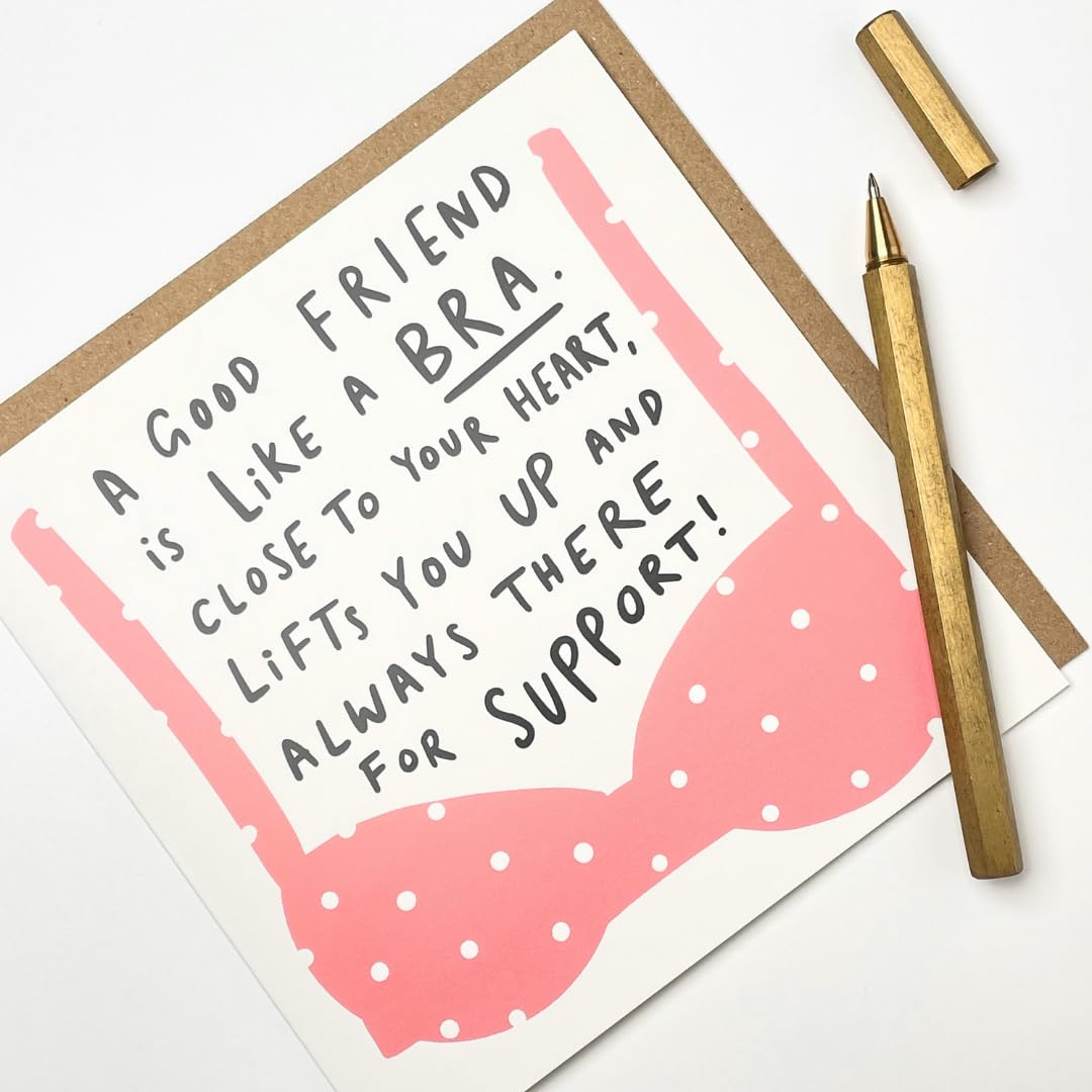Lustige Geburtstagskarte „A Good Friend Is Like A Bra“ – Für Beste Freundin, Frech & Humorvoll | Punkcards