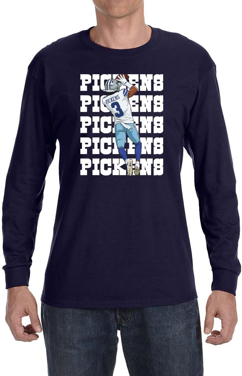 Long Sleeve Navy Dallas George Pickens Text Pic T-Shirt