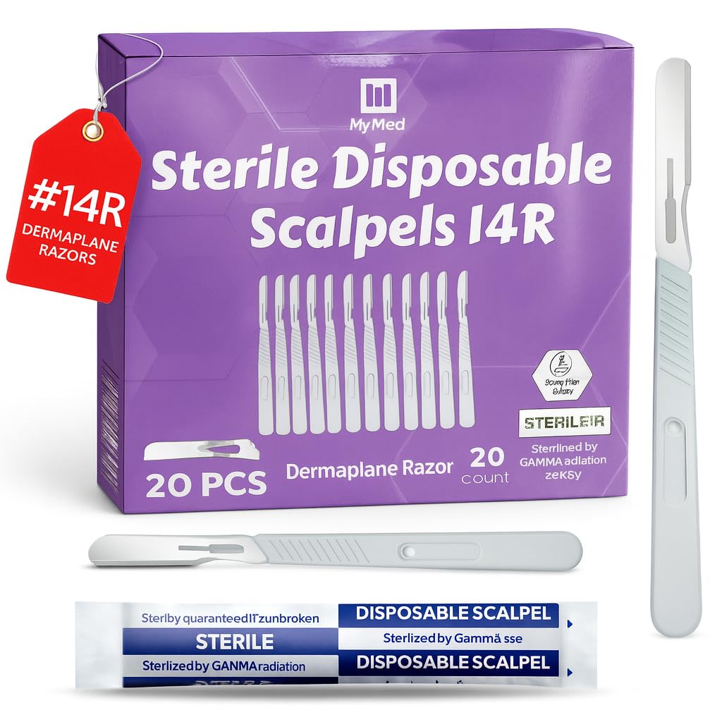 MyMed Disposable 14R Dermaplane Scalpels Dermaplaning Razors - Pack of 20 Dermaplane Razor for Women Face Womens Disposable