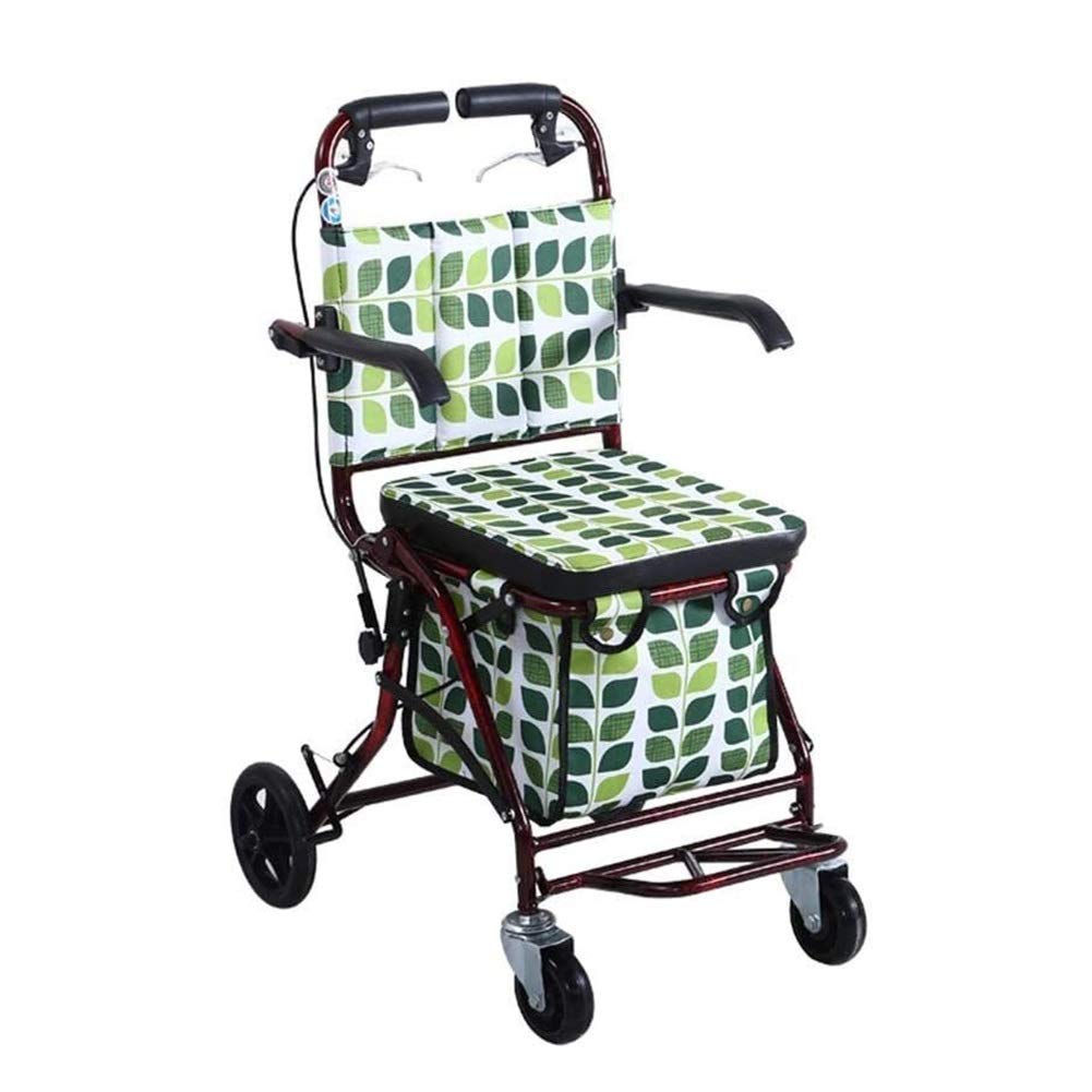 Carrello della Spesa Deambulatore Pieghevole con Ruote Deambulatore con cestello per la Spesa Sedile Imbottito Trolley Ausili per disabili