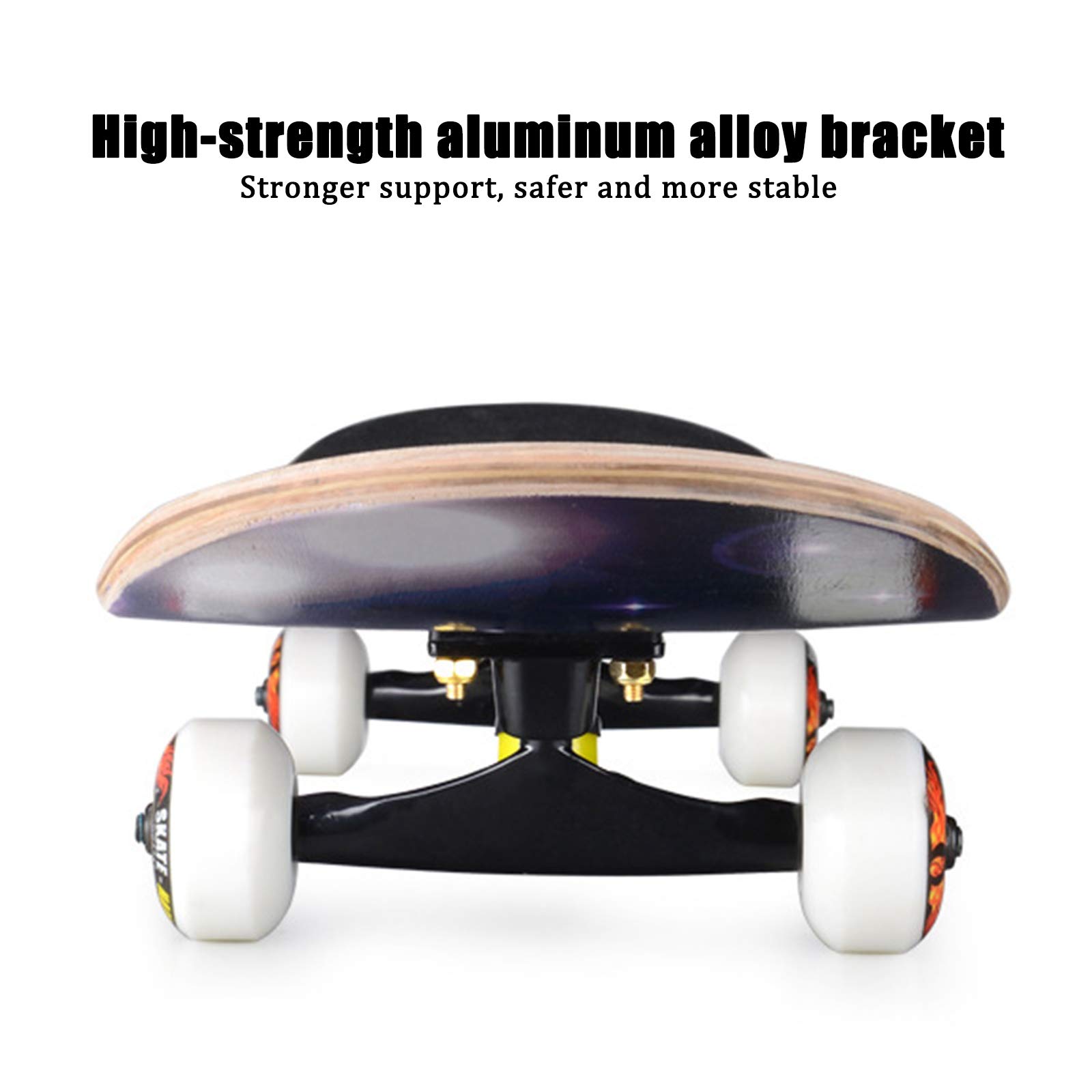 Skateboard Intermitente de 31 Pulgadas con Ruedas LED de Colores, Monopatín de Cubierta de Madera de Arce Canadiense de 9 Capas para Niños,Niñas,Adolescentes,Adultos,Principiantes