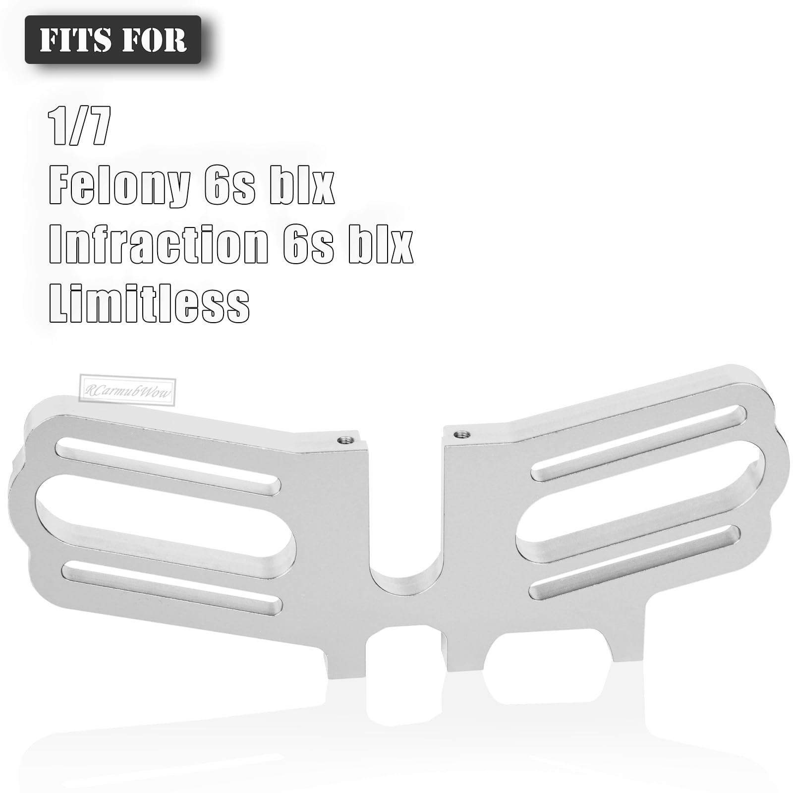 RcarmubWow RC Alloy RC Motor Mount Upgrades Part for 1/7 Felony 6S BLX,Infraction 6S BLX,Limitless,Aluminium RC Dual Motor Mount Hops up,Silver
