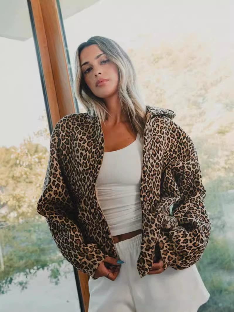 Woman Leopard Cheetah Print Hoodie Camo Hoodie Oversized Sweatshirts Y2k Graphic Hoodies 2000s Streetwear