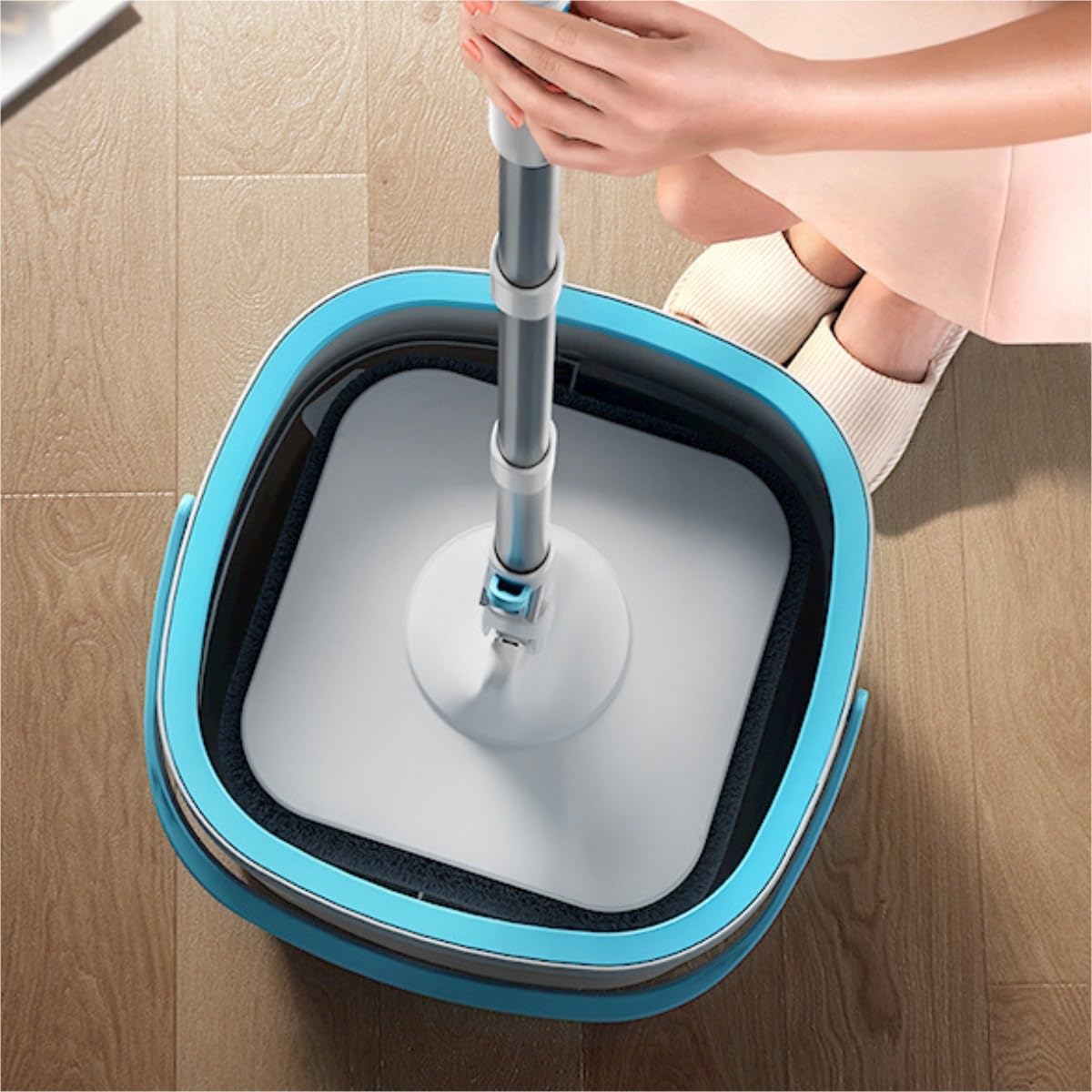 Fregona Fregona Absorbente De Agua, Herramienta Fregado Plano Giratorio For Lavado A Mano For Uso Doméstico Limpieza Suelo