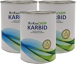 ButKarCHEM Karbid 1,5 Kg nur 7% Staubanteil langanhaltende Gasentwicklung by Buttersäure 24 (Entwicklung in 7,1-16,5 K) (...