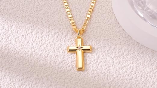 Amazon.com: KATIE OTTE 14k Gold Cross Necklace for Women