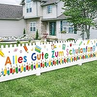 Einschulung Banner Deko,Alles Gute Zum Schulanfang Banner Weiß,Schuleinführung Girlande Dekoration Set,Schulanfang Extra Lange Hintergrund Schulkind Deko für Kinder Jungen Mädchen,276cm x 36 cm