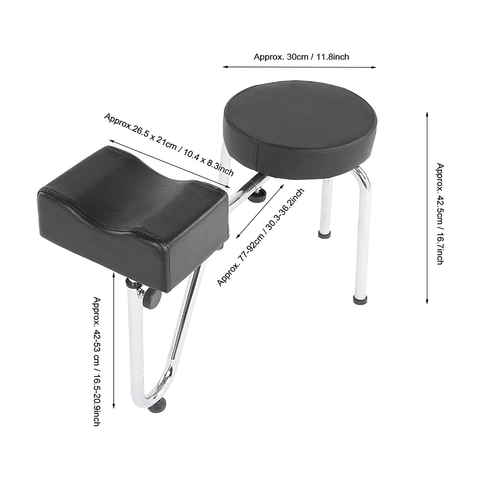 Poltrona Regolabile per Poggiapiedi per Pedicure, in Pelle PU, per Tatuaggi, per Un'esperienza Confortevole (BLACK)