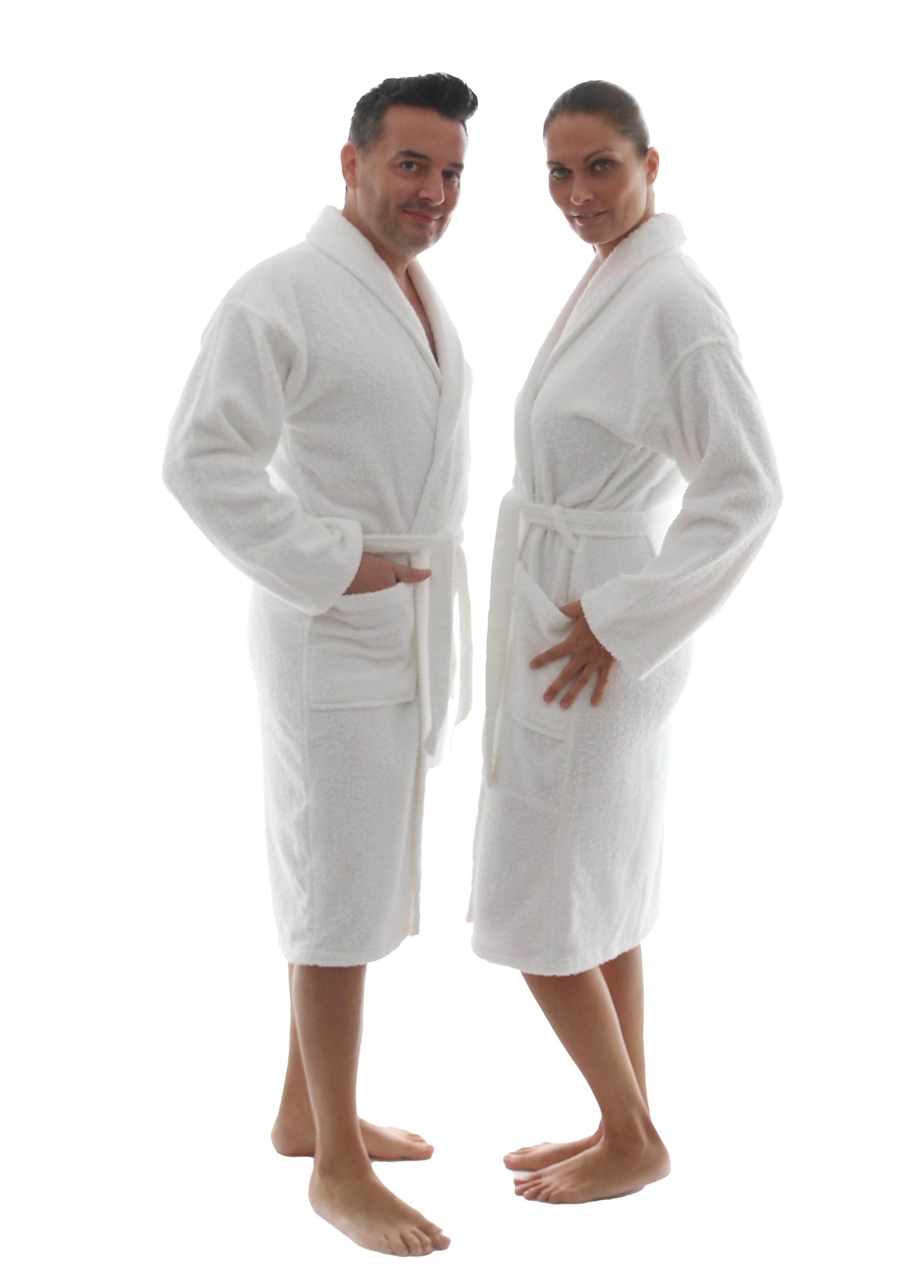 LEBENGOOD - Accappatoio unisex da donna e uomo, 100% cotone spugna americana 400 g, con cintura, tasche, perfetto per la doccia, come vestaglia morbida o come asciugamano