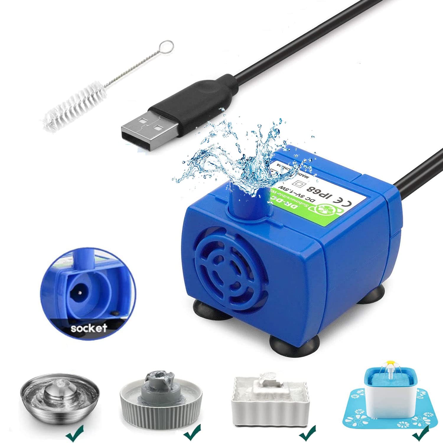 Buy Carcent Cat Water Fountain Pump,Pet Water Fountain Replacement Pump