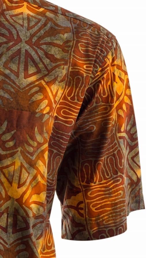 Hawaiian Shirt for Men Casual Button Down Short Sleeve Cotton Summer Batik Aloha Shirt - Image 8