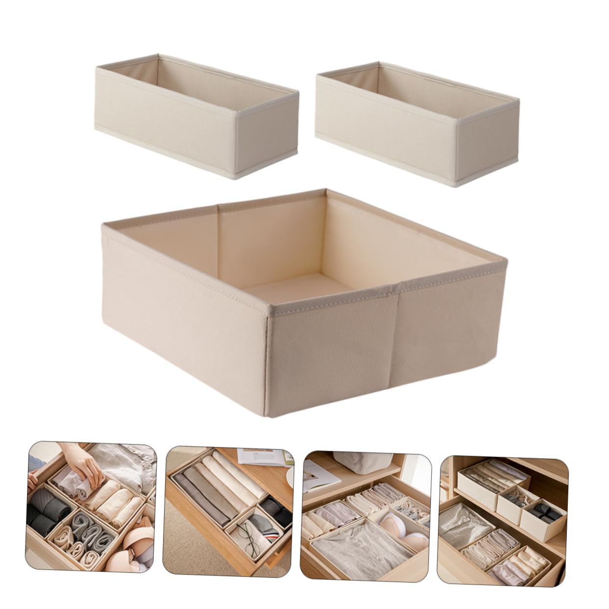 3piezas Organizador De Ropa Interior Cajón Compartimentos Para Calcetines y Sujetadores Almacenamiento Ordenado