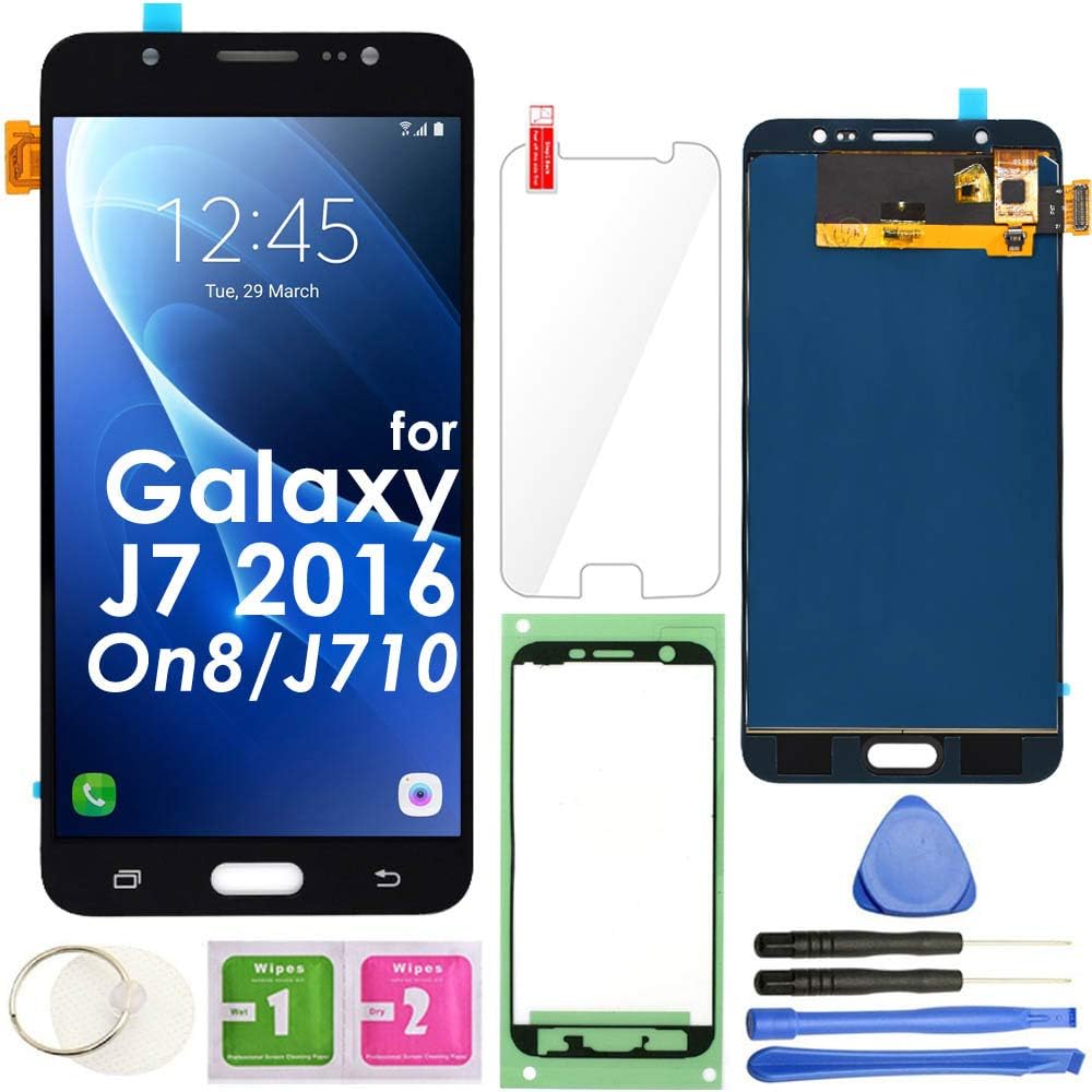 J7 2016 LCD Screen Replacement Touch Display Digitizer Assembly (Black) for Samsung Galaxy J710 SM-J710 J710DS J710H J710MN J710GN J710K J710FN / On8 J710F J710FZ J710DF SM-J710MN