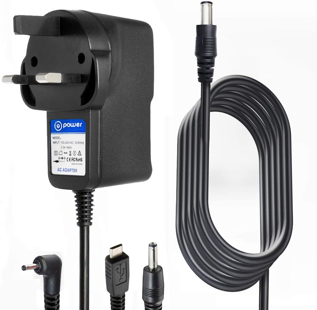 T POWER( Long Cable Ac Adapter for 3.5" AUVIO 16-972 Portable Digital HD TV High Resolution Charger Power Supply