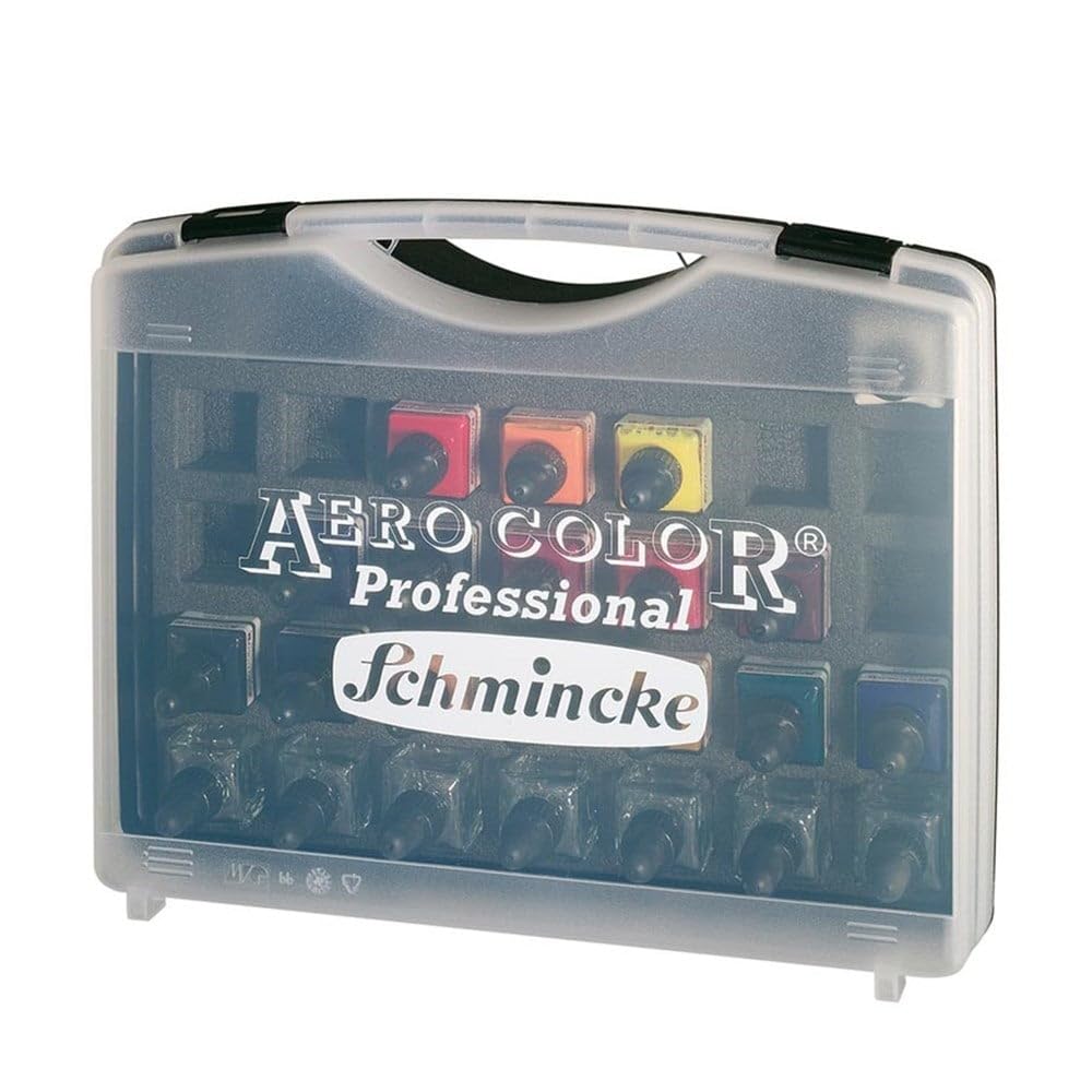 Schmincke AERO COLOR Professional Koffer, 16 Farben +7 Flaschen, 81 124 097