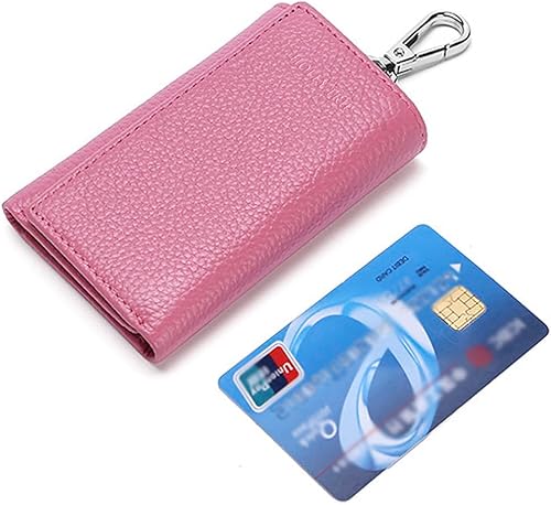 Miniatura 3 de Funda de cuero para llaves de llavero con 6 ganchos de hebilla colgantes, cierre a presión