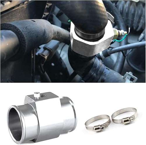 AICEL Adaptador de manguera de temperatura del agua, medidor de temperatura de aluminio, sensor de radiador de tubería conjunta, manguera emisora de