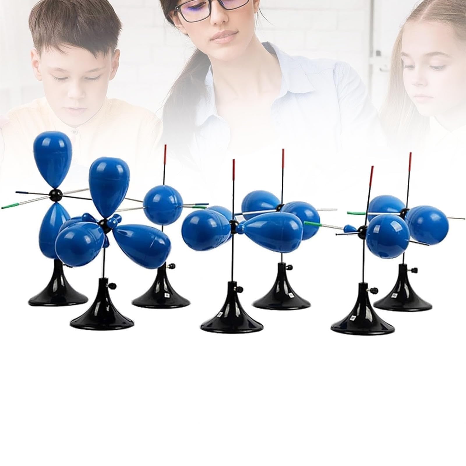 7-teiliges Set für Atomorbital-Modelle – Modelle von Elektronenwolken und Hybridorbitalen (s, sp, sp², sp³, px, py, pz) für die Organische Chemie; visuelles Lehrmittel für Unterricht