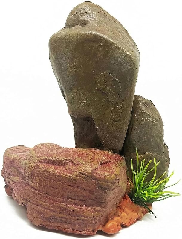 Pedra Decorativa de Resina para Aquário Mipukbay Rock-Medium Marrom Tamanho Médio
