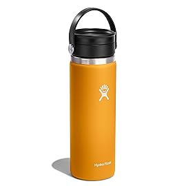 Hydro Flask Flex Sip Coffee Tumbler - Insulated Stainless Steel, Non Spill, Leak Proof Travel Coffee Cup 20 Oz Fossil Brown