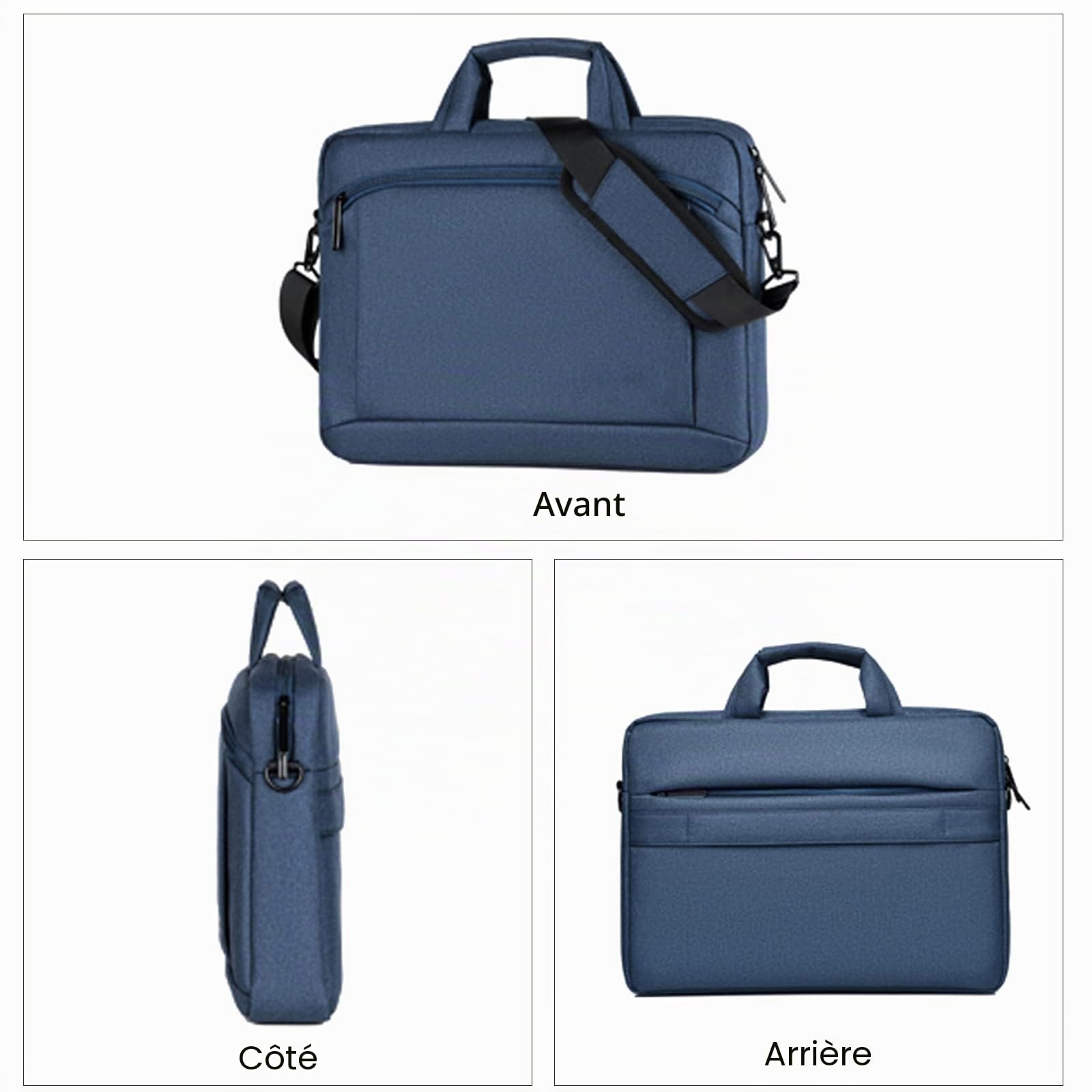 FANDARE Sacoche Ordinateur Portable pour 15.6 Pouces Laptop Sac à Bandoulière Mallette Sacoche Pochette Cartable pour Hommes Femmes Collège Cours Travail Affaires Voyage
