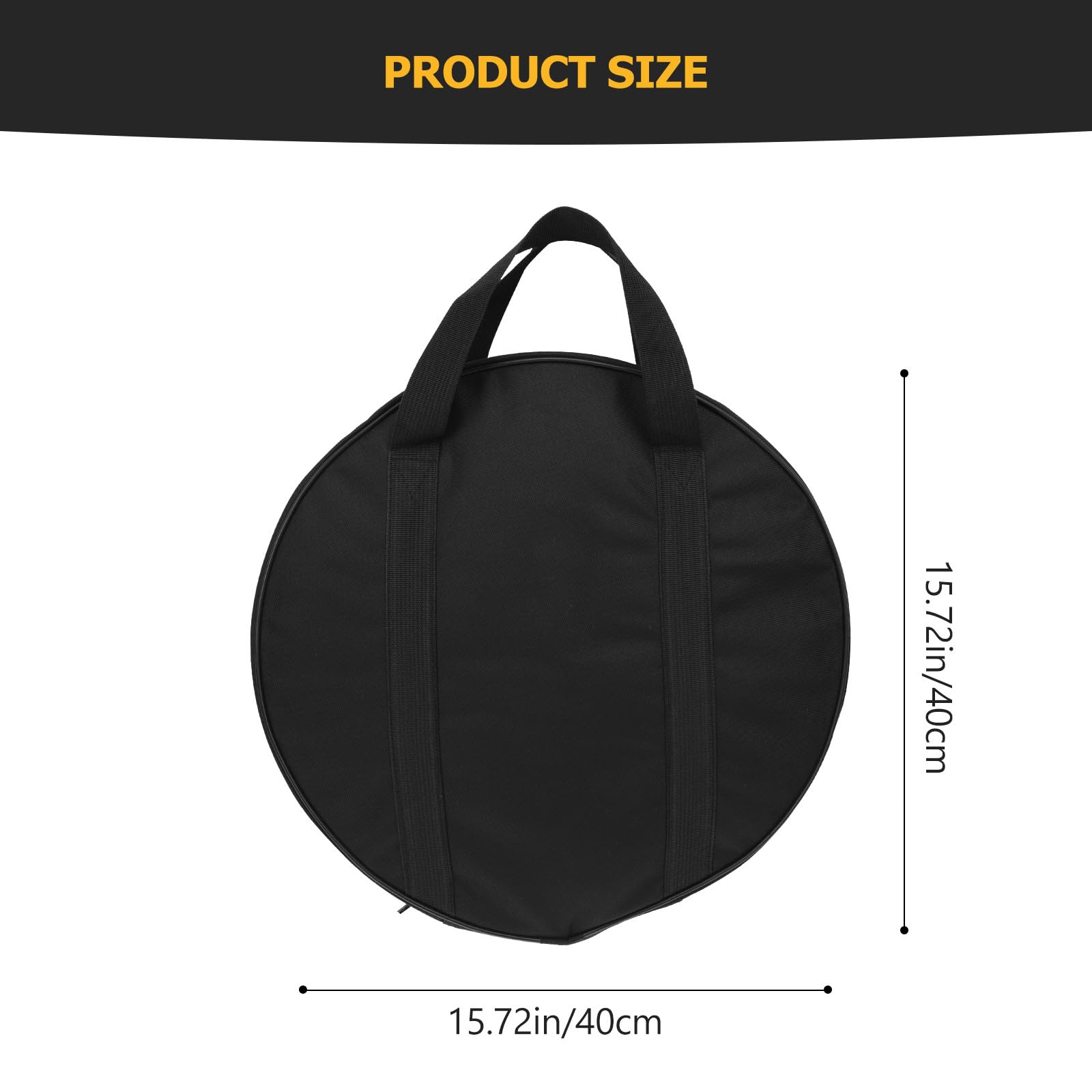 Bolsa Protectora Portátil Cremallera a Prueba de Óxido Funda Pandereta de Tela Oxford Negra Adecuado para Transporte y Almacenamiento de Instrumentos