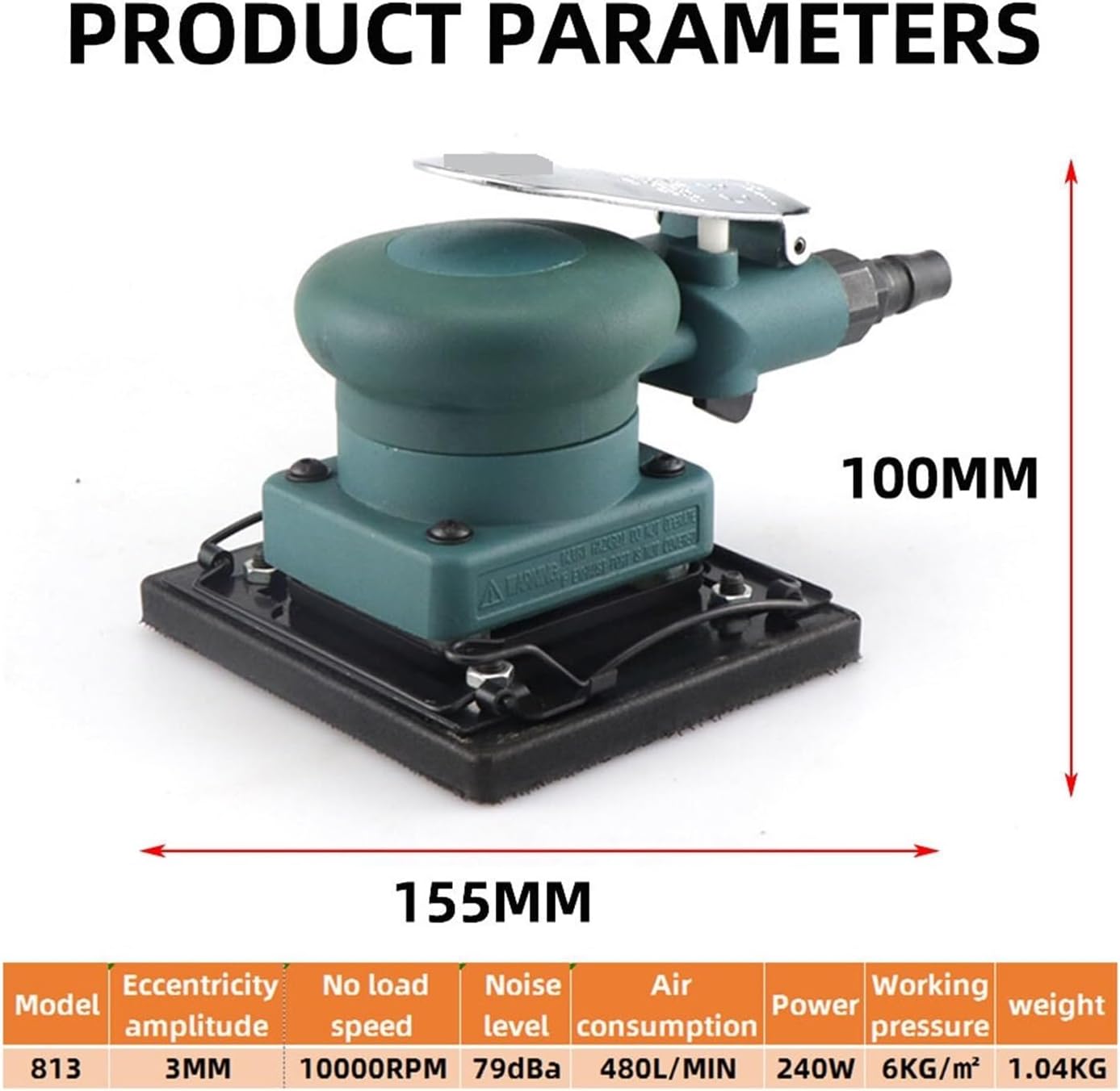 Sander, Polisher 100 * 110MM Clamp Type Flanging Chassis Pneumatic Air Square Polisher Sandpaper Sandshaker Grinder Polishing Tool