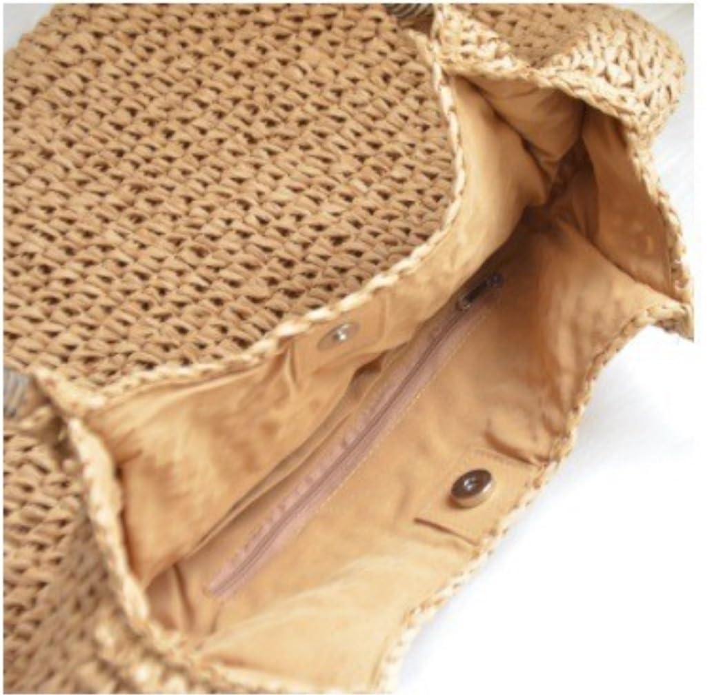 Bolso de Paja Bolso de Paja Ligero para Mujer, Bolso Playa, Tejido Grande Mujer