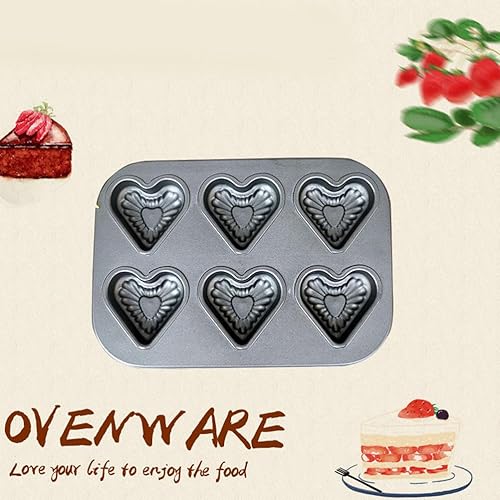 Miniatura 3 de Garneck 2 piezas de 6 bandejas de pastel del día de San Valentín, molde de magdalenas de corazón, molde para magdalenas, bandeja de magdalenas en