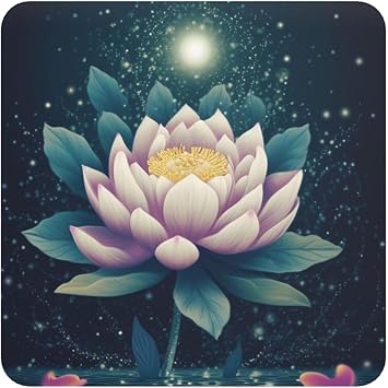 Square Fridge Magnets Strong Magnetic Refrigerator Magnet Magic Lotus Floral Cute Fridge Sticker Decorations for Home Office Whiteboard Dishwasher Housewarming Gift