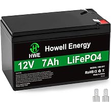 HWE 12V 7Ah LiFePO4 Battery for SLA 6FM7 1270, Security Alarm System, UPS