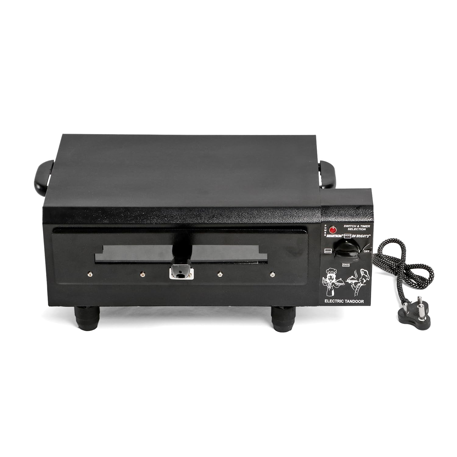 Automatic Temperature and Heat Controller with Timer Regulator Electric Tandoor with Magic Paper Hand Gloves, Pizza Cutter, Recipe Book (Black, EXTRA LARGE)-image-49