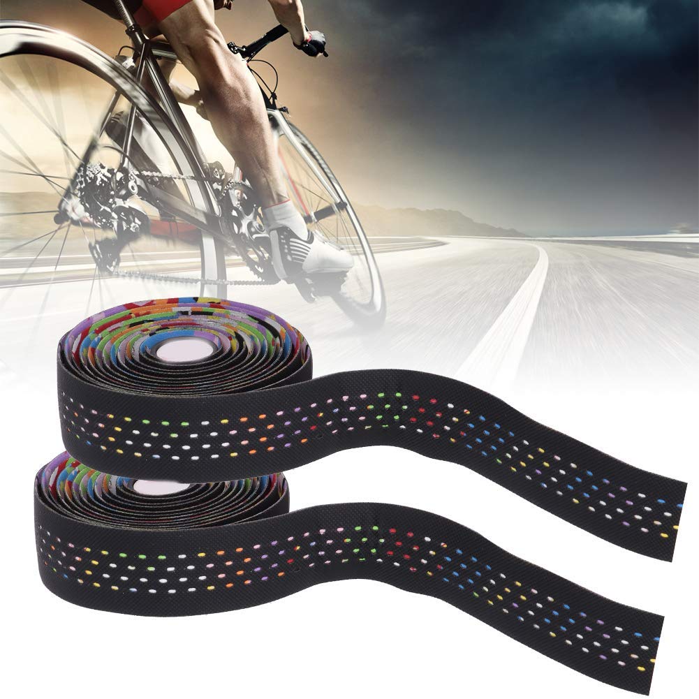 Fahrrad Lenkerband Rennrad Rutschfeste PU-Leder Lenkerband Atmungsaktive Fahrrad Griffriemen Stoßfeste Fahrradstange Verpackungen für das Radfahren im Freien(Bicycle Handlebar Tape)