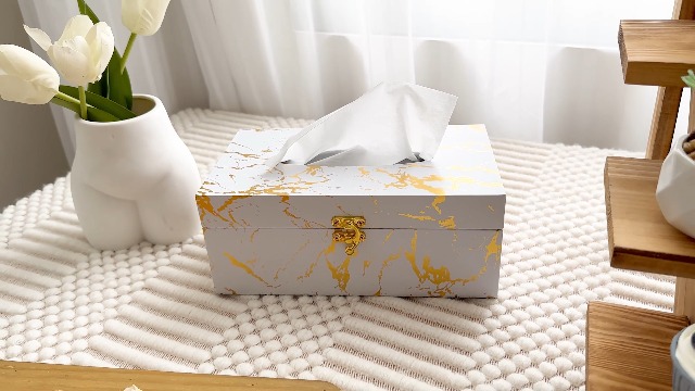 Amazon.com: UPPER DECOR Black and Gold Marble Tissue Box Cover