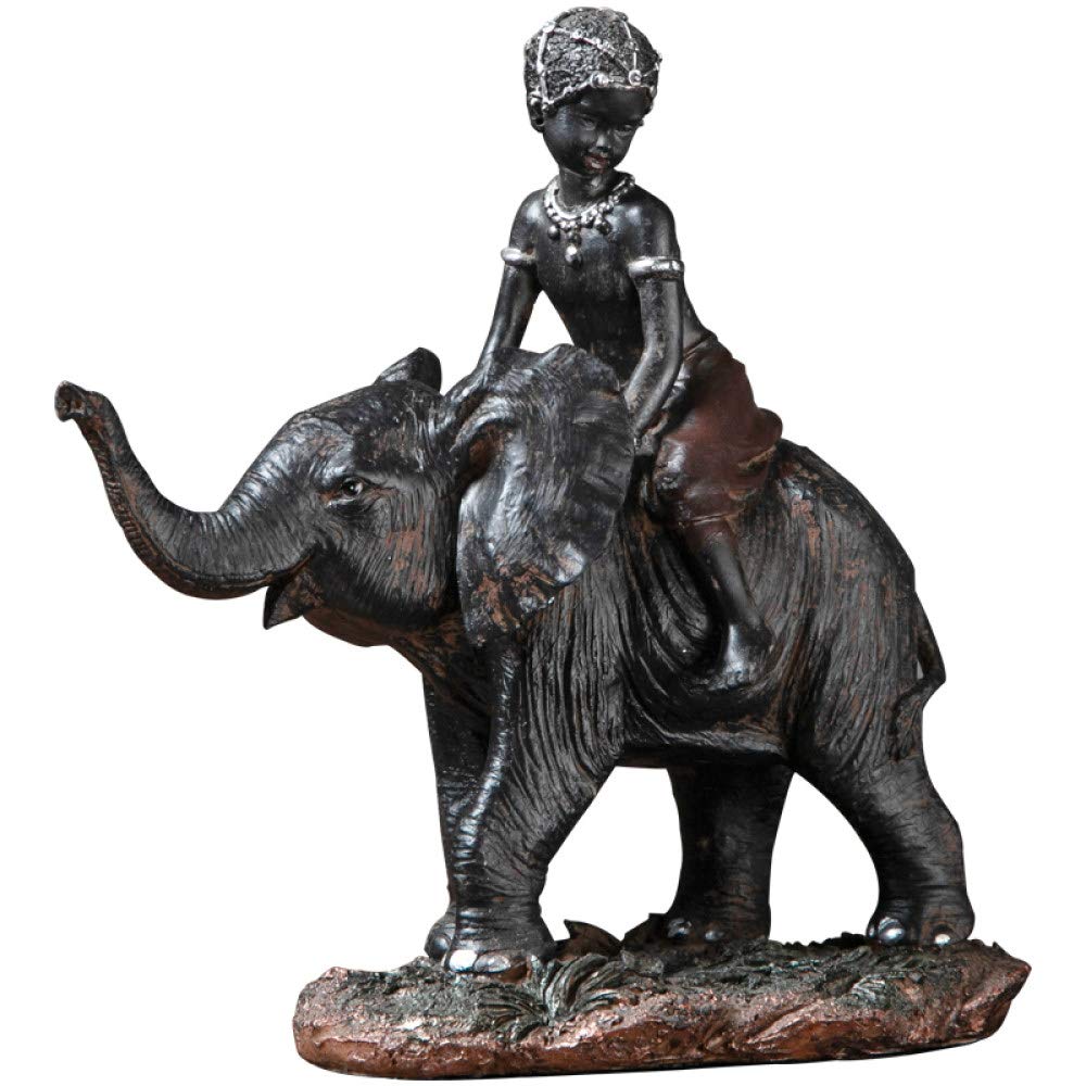 Artisanat éléphant équitation résine déco maison et intérieur