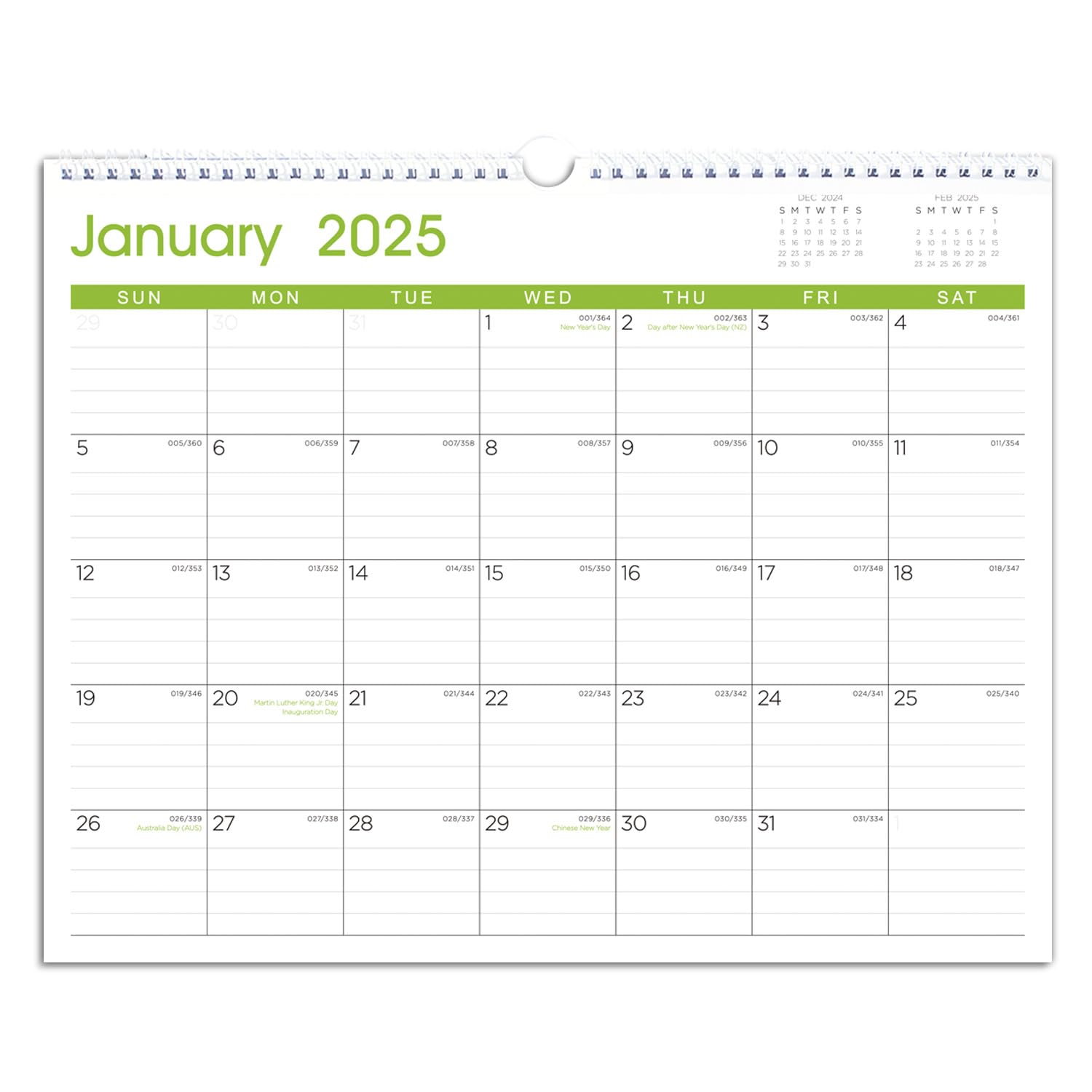 Calendar 2025: Large Monthly Wall Calendar for Planning & Organizing, 12 Months Hanging Calendar from January 2025 to December 2025, Size 14.5” x 11.5”