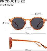 Vista 13 de ZENOTTIC Lentes de sol redondos polarizados, elegantes lentes de sol para hombres y mujeres, retro clásicos, selección de varios estilos