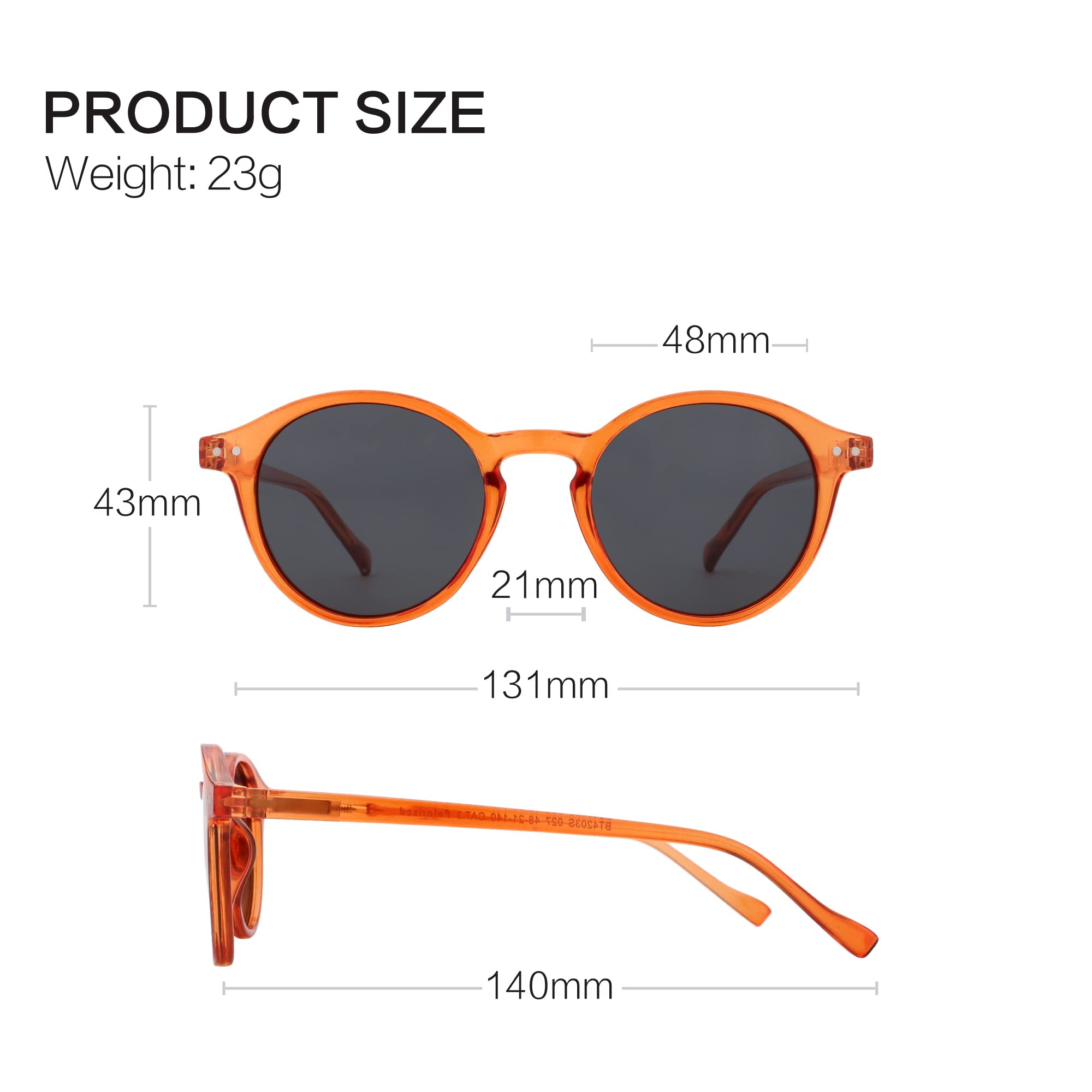 ZENOTTIC Occhiali da Sole Polarizzati Retrò Classici Rotondi Vintage Occhiali da Sole UV400 Montatura da Uomo e Donna