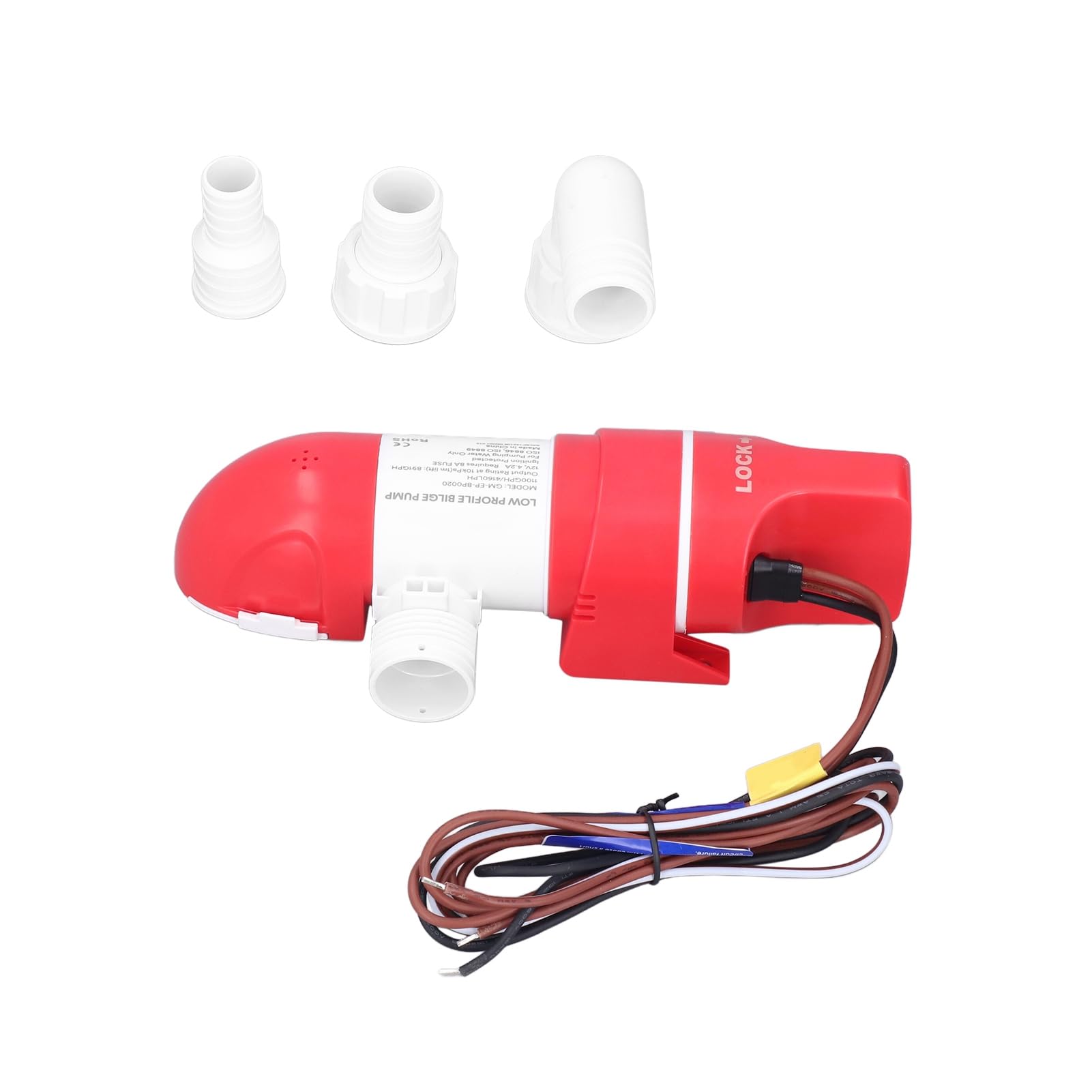 Bomba de Sentina Automática para Barcos 12V DC 1100GPH 4160LPH Acero Inoxidable Rotación 360 Grados Perfil Bajo