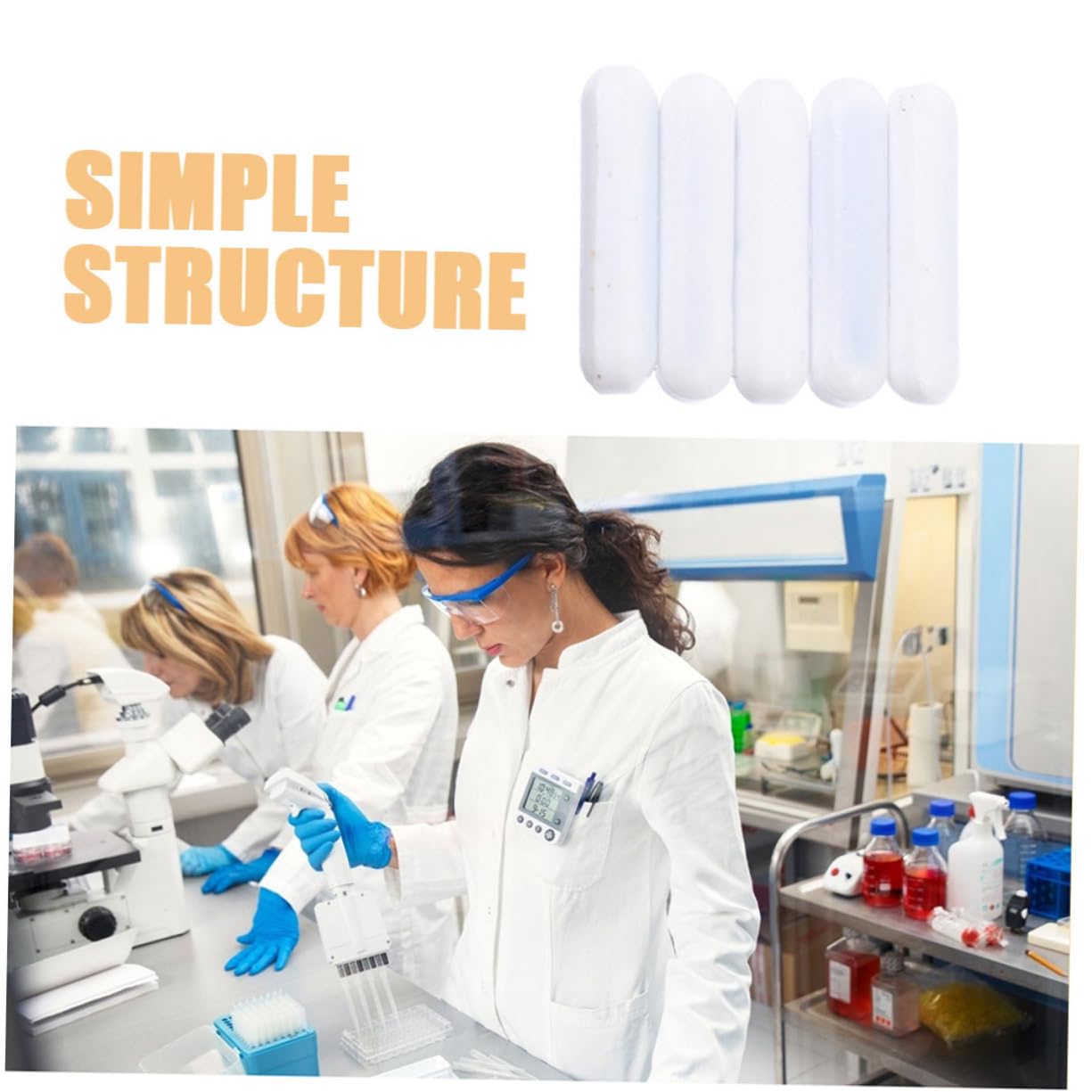 Holibanna 16 pezzi Barra Agitatrice Ptfe Cilindrica per Laboratorio Resistente e Liscia per Miscelazione Precisa e e Reagenti