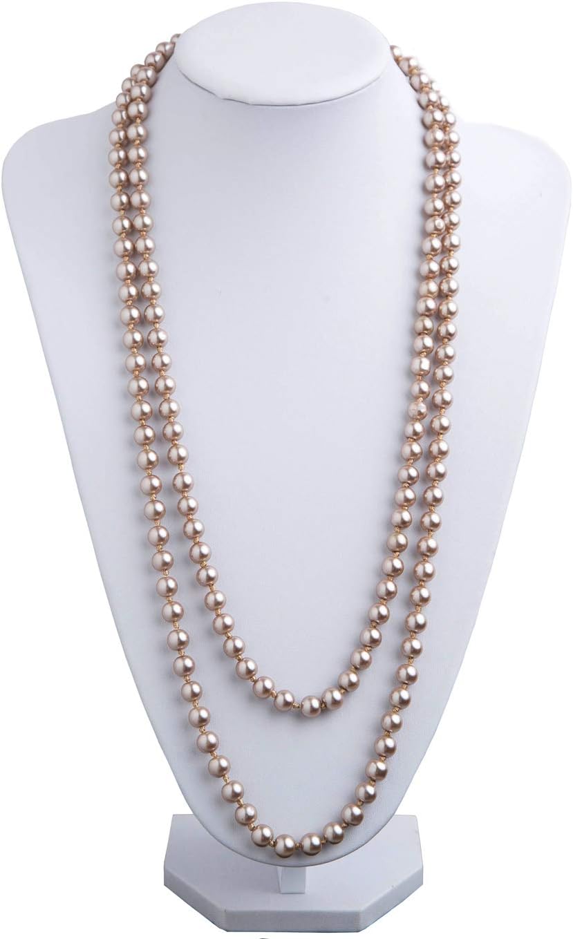 Cizoe 1920s Flapper Gatsby Costume Accessories Set 20s Flapper Headband Vintage Pearl Necklace Gloves - Image 5