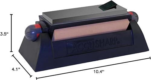 Miniatura 6 de AccuSharp Sistema de afilado de cuchillos y herramientas de piedra – Kit de afilador de cuchillos de tres piedras con base de agarre de goma