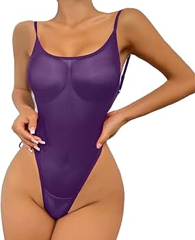 CANDY STRIPPER　LINGERIE MESH　ONE-PIECE Amazon.com: WaKallsmo Fishnet Mesh Bodysuit Sparkle Teddy
