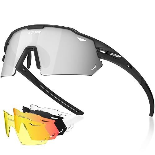 X-TIGER Polarized Cycling Glasses with 5 Interchangeable Lenses