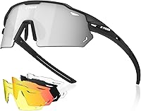 X-TIGER Polarized Cycling Glasses with 5 Interchangeable Lenses - MTB Biking Running Sports Sunglasses for Men Women
