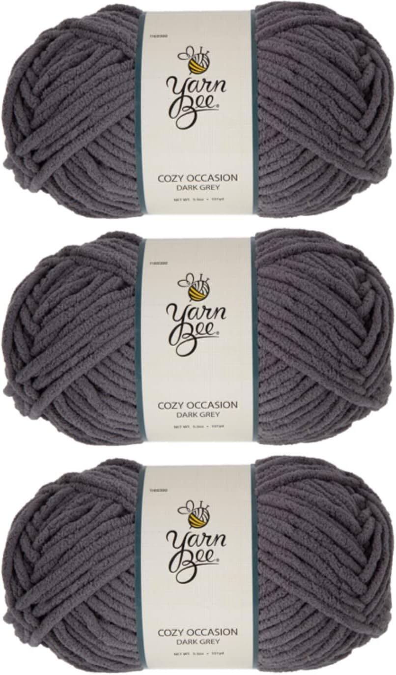 Hobby Lobby Dark Grey Yarn Bee Cozy Occasion YarnSet of 3