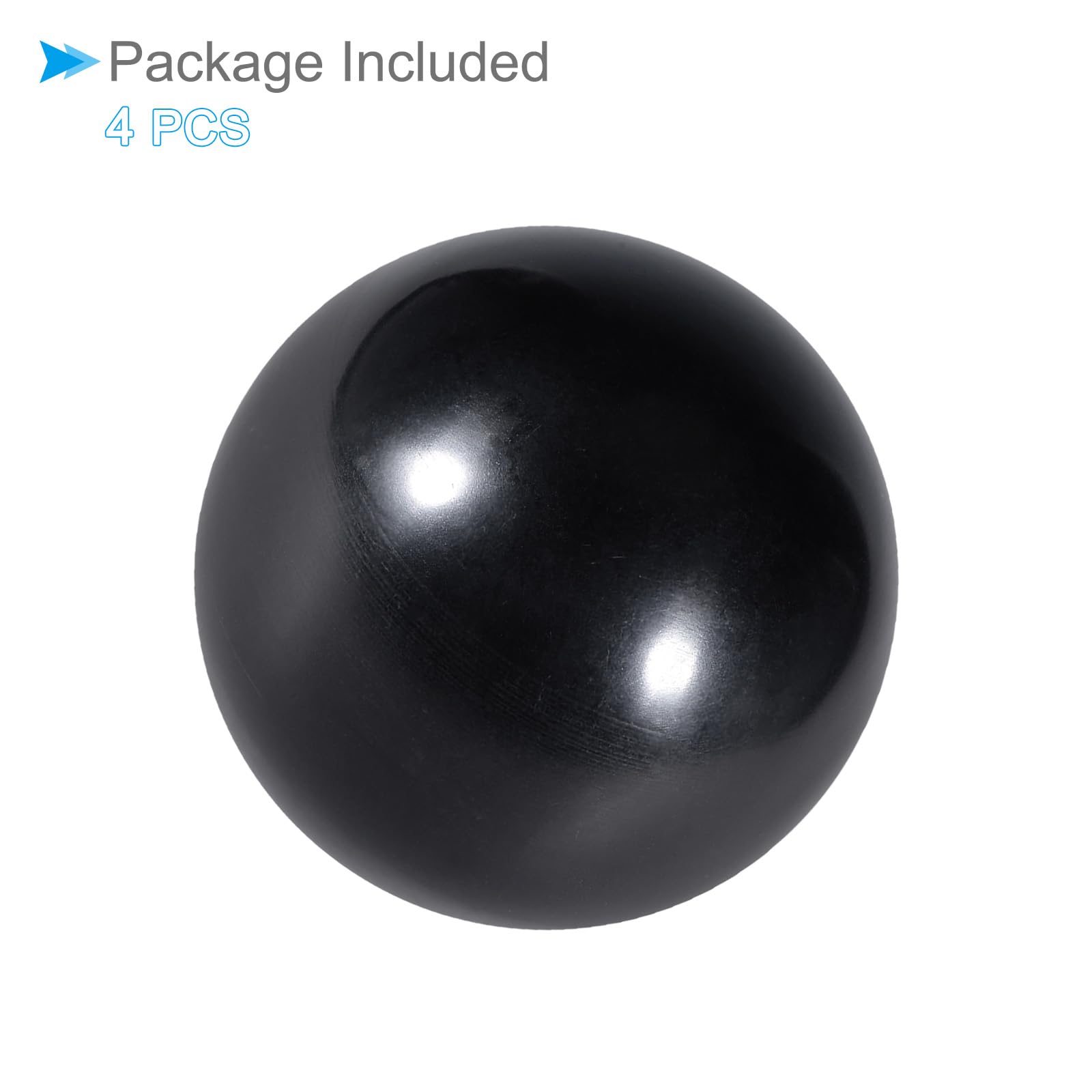 Lot De 4 Boutons Boule Poignée Plastique Noir Filetage Femelle M8 - Pour Tour à Métaux, Uxcell